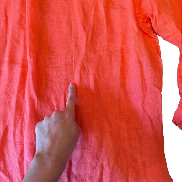 GAP Women’s Oversized Coral Linen Button Down Shirt | Size XL 801E - Picture 11 of 11